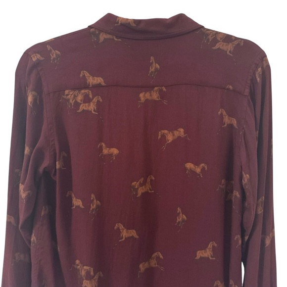 Vintage Lauren Ralph Lauren Horse Print Equestrian Button Down Shirt Size SP - Picture 6 of 9
